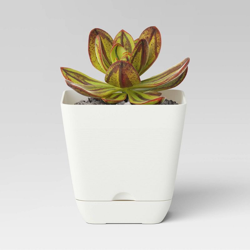 slide 3 of 4, Square Indoor Outdoor Planter Pot White 6"x6" - Room Essentials™, 1 ct