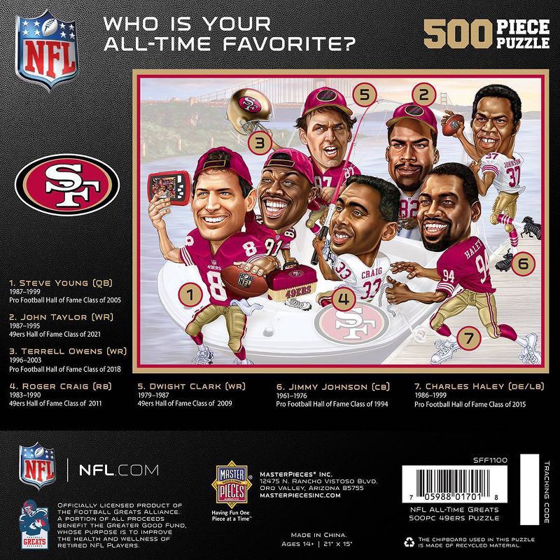 NFL San Francisco 49ers 500pc All-Time Great Puzzle