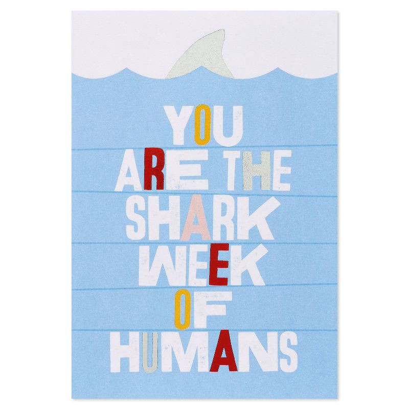 slide 4 of 5, American Greetings Thinking of You Card 'shark Week of Humans', 1 ct