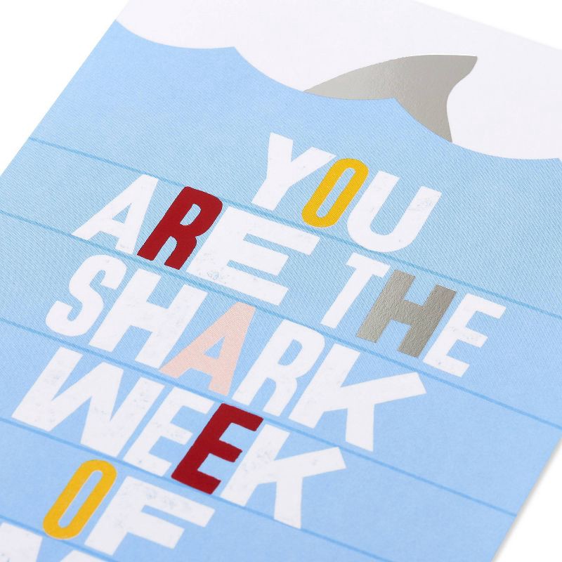 slide 5 of 5, American Greetings Thinking of You Card 'shark Week of Humans', 1 ct