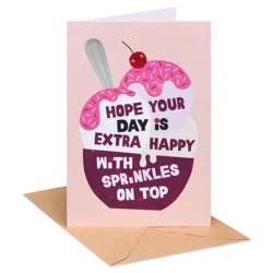 American Greetings Kate Smith Co. Thinking of You Card 'Hope your Day is Extra Happy'