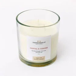 Threshold designed w/Studio McGee 3-Wick 18oz Clear Glass Santal & Ginger Candle White - Threshold™ designed with Studio McGee: Soy Wax Blend, 50hr Burn Time