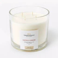 Threshold designed w/Studio McGee 40oz Clear Glass Santal & Ginger Candle White - Threshold™ designed with Studio McGee: Soy Blend, 4-Wick, 70hr Burn Time