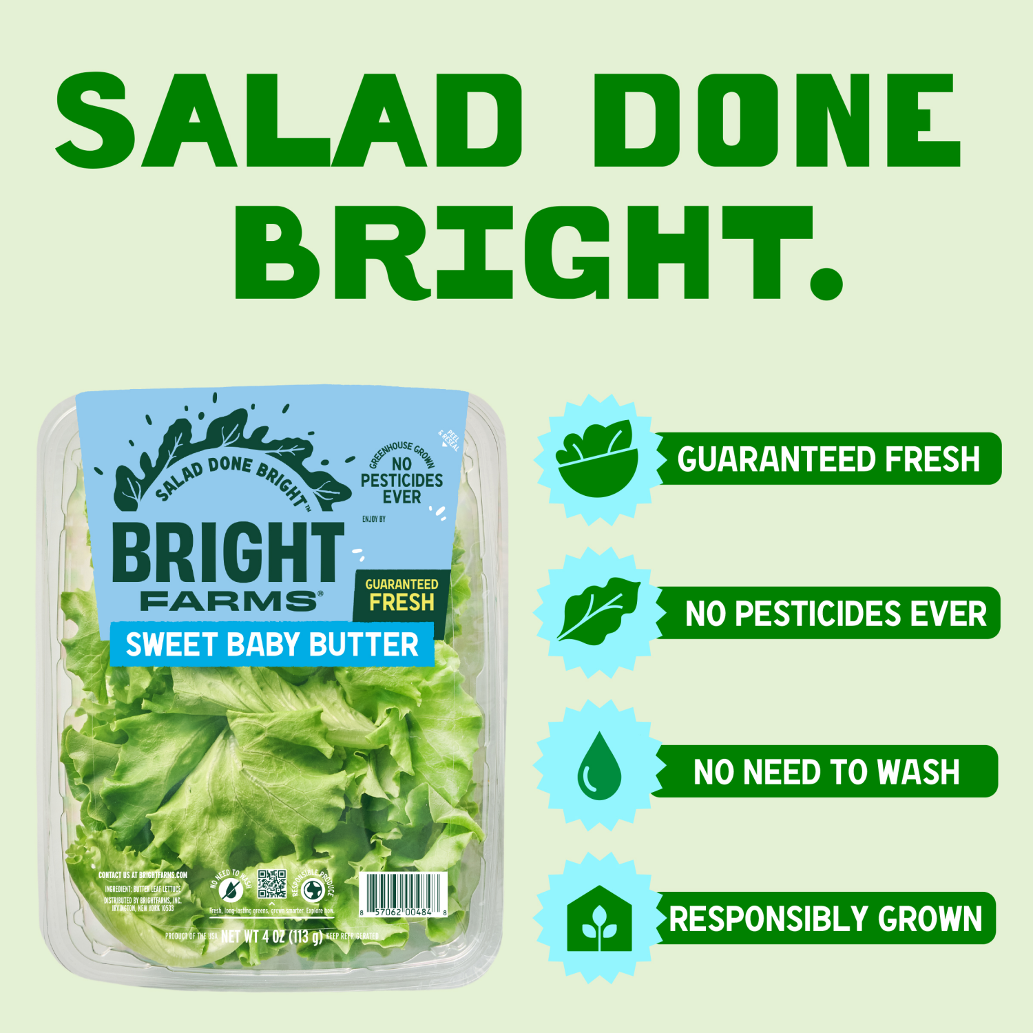 slide 2 of 7, Bright Farms BrightFarms Sweet Baby Butter Leaf Lettuce, 4 oz Salad, 4 oz