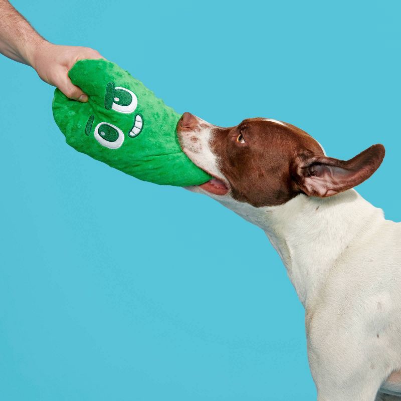 slide 2 of 5, BARK Big Dill Bill Pickle Dog Toy - Green, 1 ct