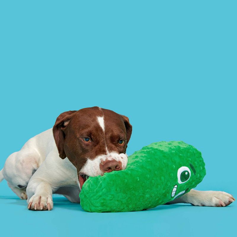 slide 4 of 5, BARK Big Dill Bill Pickle Dog Toy - Green, 1 ct