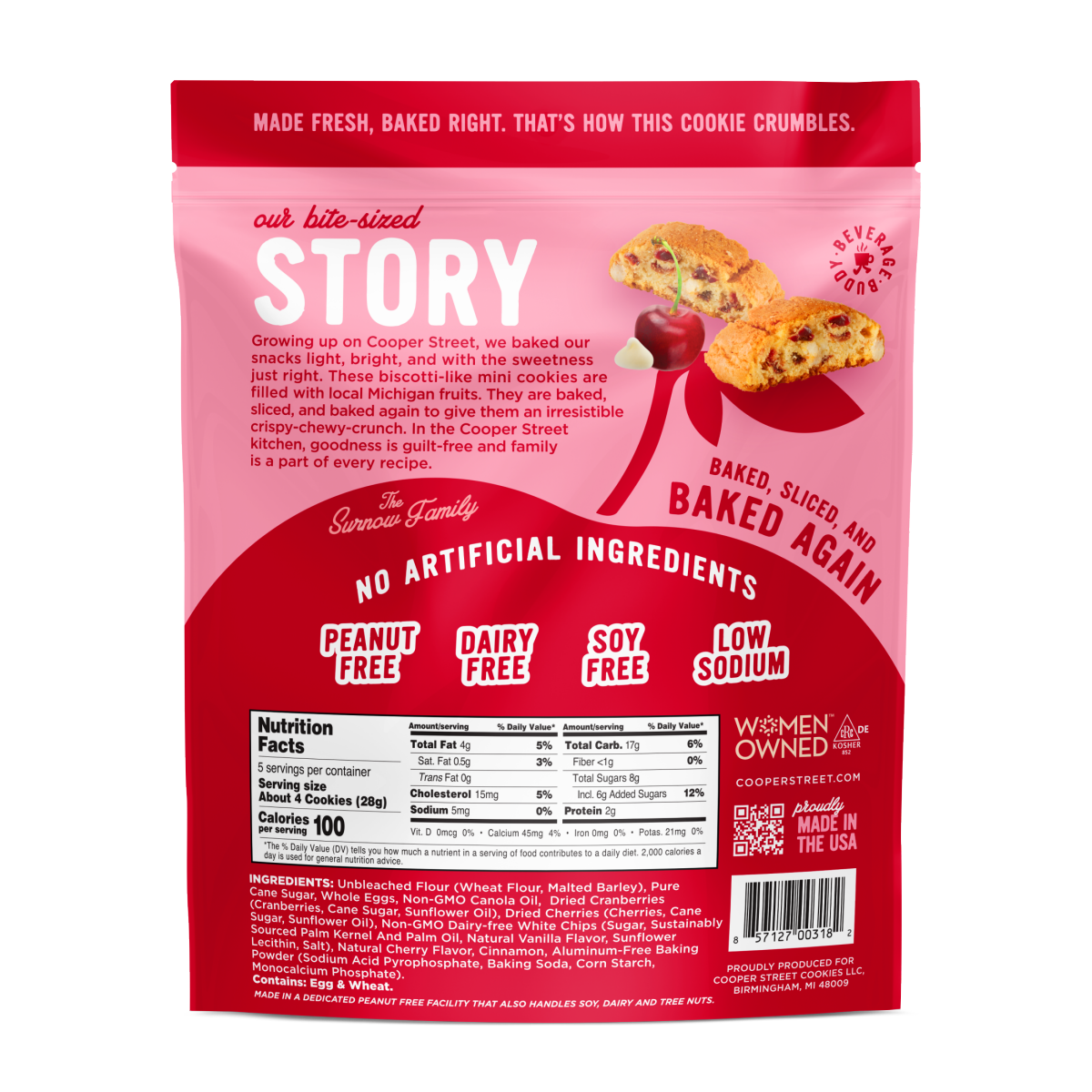 slide 2 of 2, Cooper Street Cookies White Chunk Michigan, 5 oz