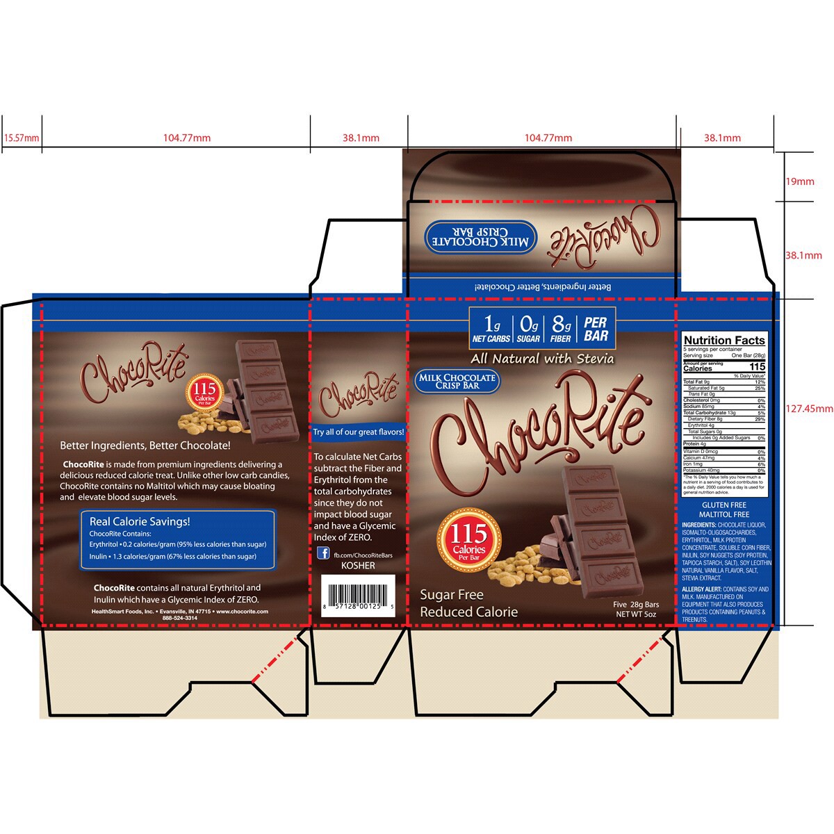 slide 2 of 2, ChocoRite Milk Chocolate Crisp Bar, 5 oz