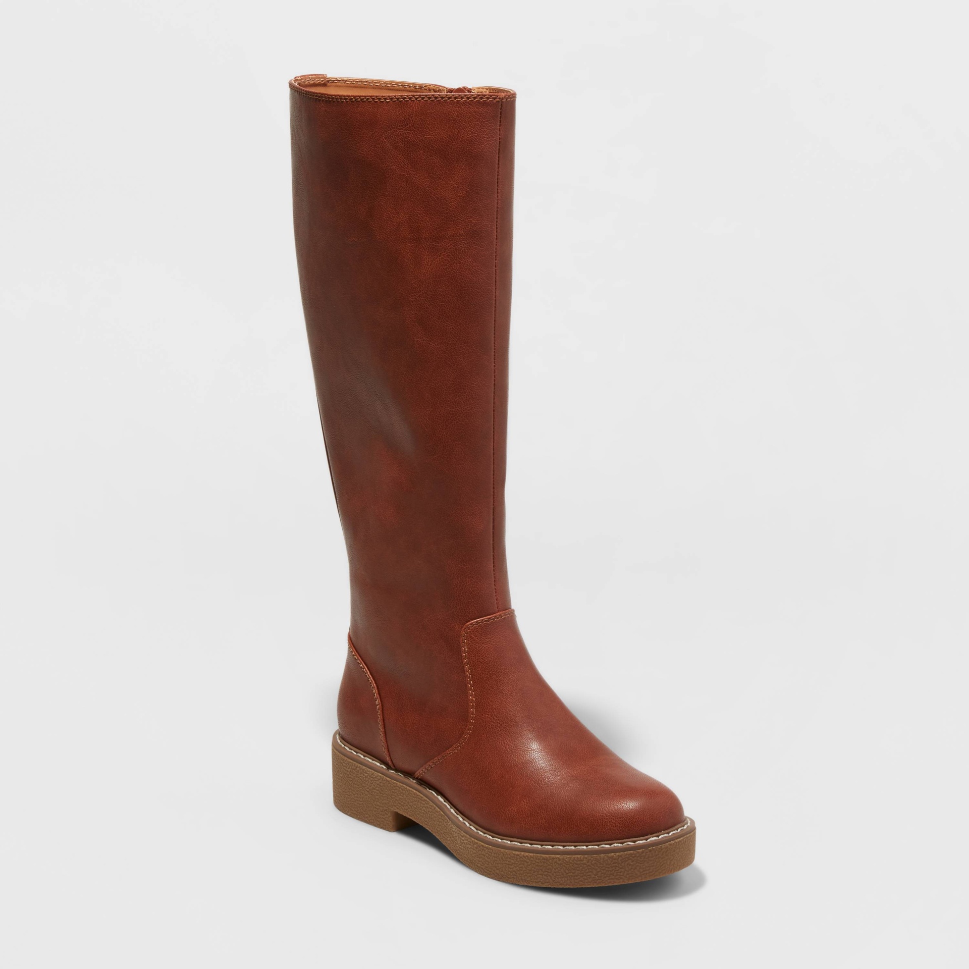 brown tall dress boots Lug Sole Chelsea Boots for Tall Men in Dark Brown 16 / Dark Brown main image 1