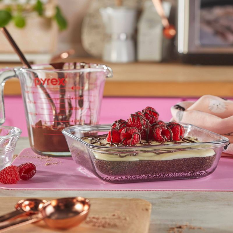 slide 2 of 8, Pyrex 8"x8" Deep Dish Baker: Glass Baking Dish, Square, Oven & Microwave Safe, 2.5 Qt Capacity, Dishwasher & Freezer Safe, 2.5 qt