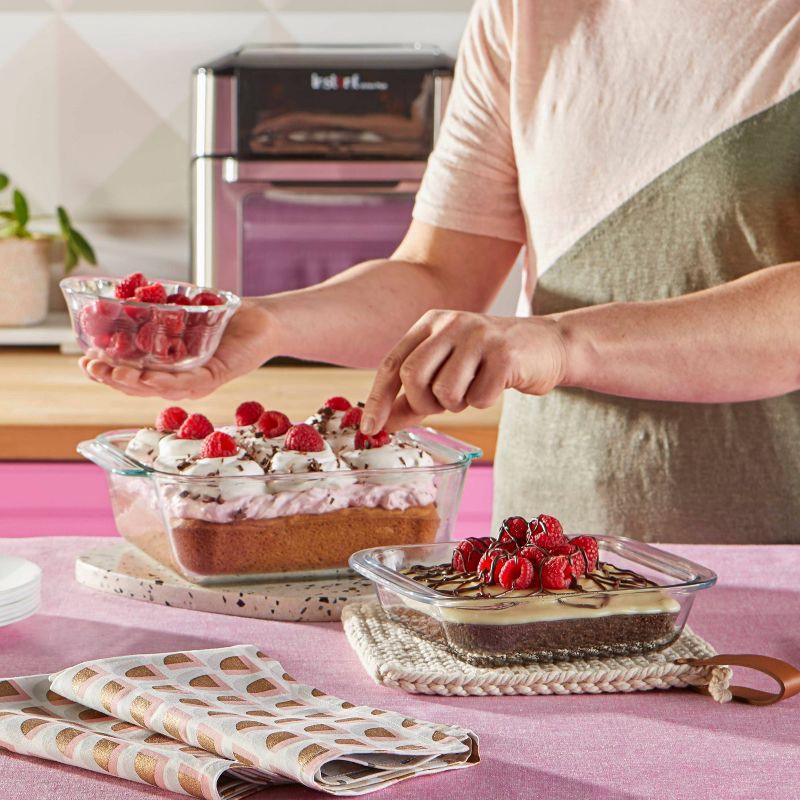 slide 4 of 8, Pyrex 8"x8" Deep Dish Baker: Glass Baking Dish, Square, Oven & Microwave Safe, 2.5 Qt Capacity, Dishwasher & Freezer Safe, 2.5 qt