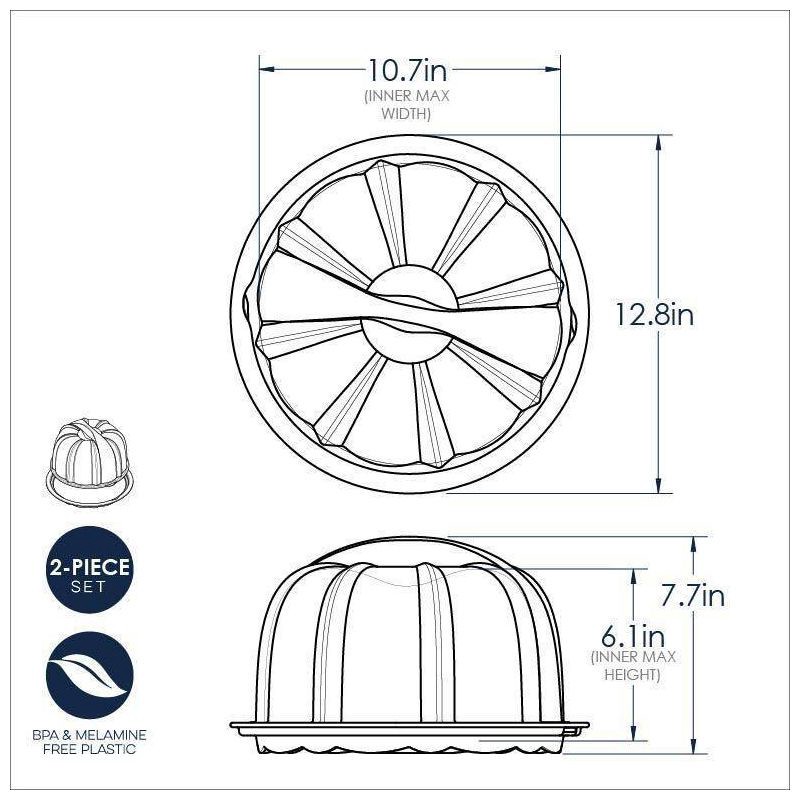 Nordic Ware 3pc Bundt Pan with Translucent Cake Keeper 3 ct