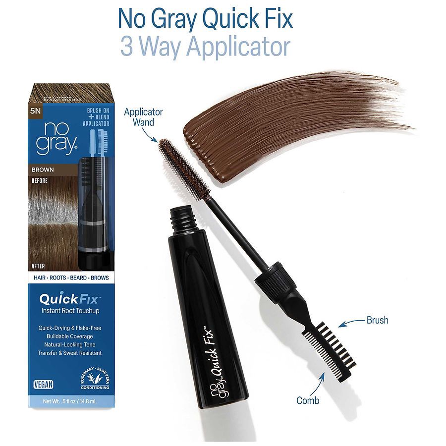 slide 2 of 5, No Gray QuickFix Instant Root Touchup, 0.5 fl oz