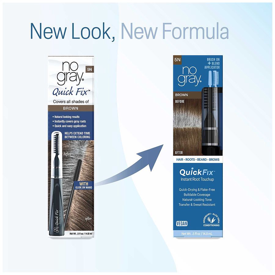 slide 3 of 5, No Gray QuickFix Instant Root Touchup - Light Brown, 0.5 fl oz