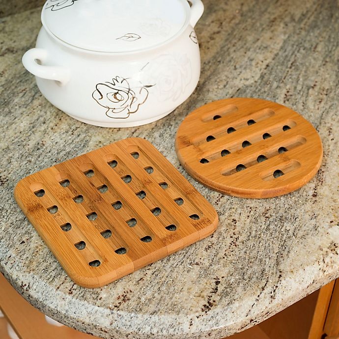 slide 2 of 2, Home Basics Bamboo Trivet Set, 2 ct