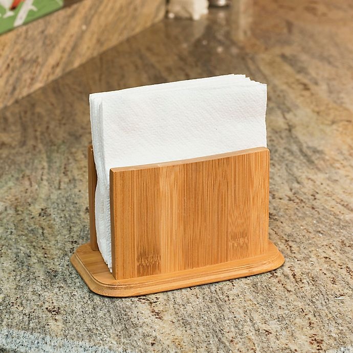 slide 2 of 2, Home Basics Bamboo Napkin Holder, 1 ct