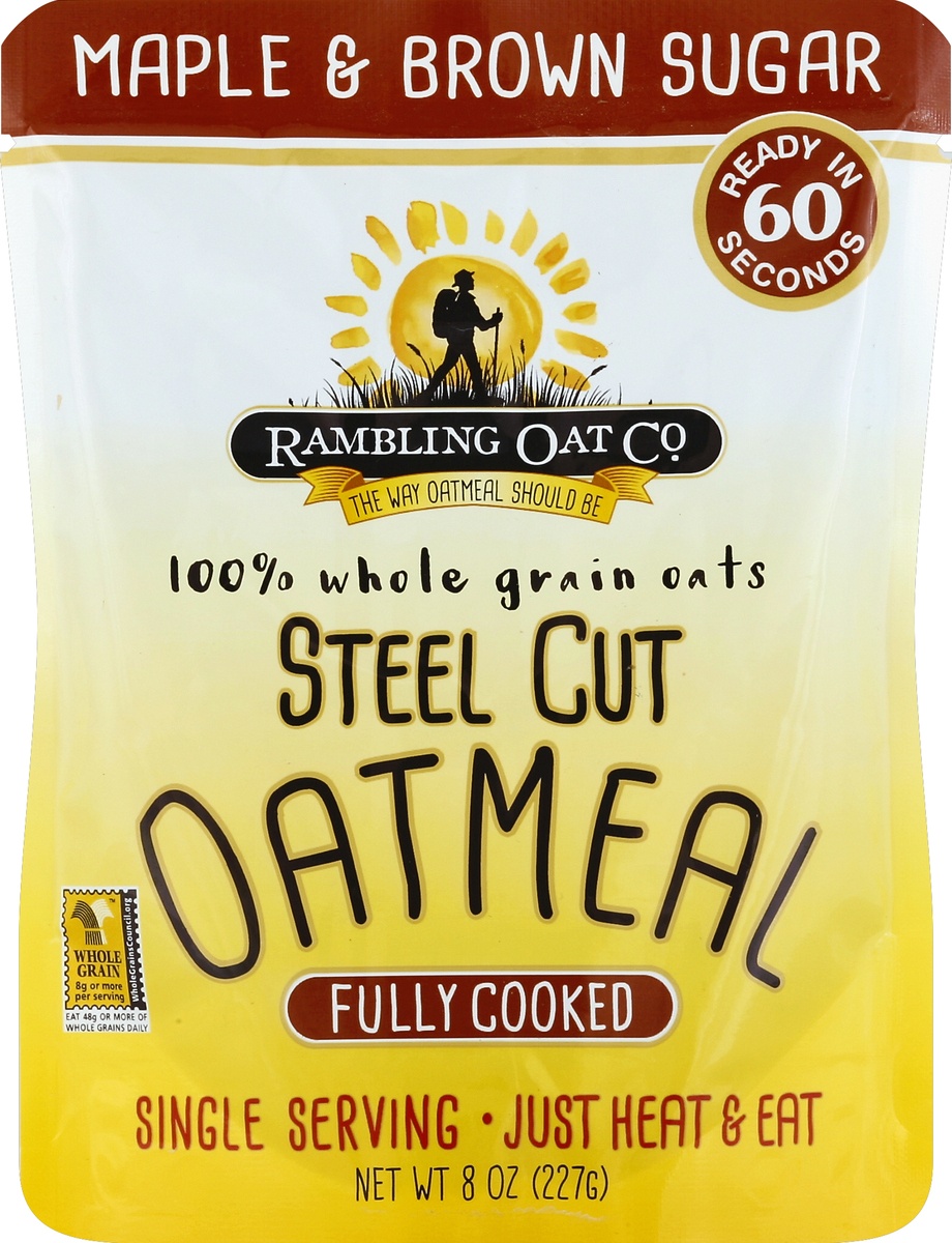 slide 2 of 2, Rambling Oat Co. Maple Brown Sugar Fully Cooked Steel Cut Oatmeal, 8 ct