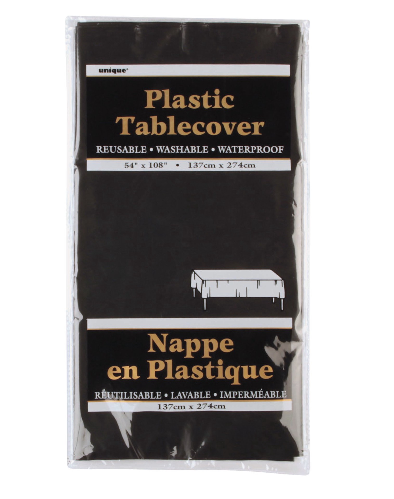 slide 1 of 1, Unique Industries Unique Black Tablecover, 1 ct