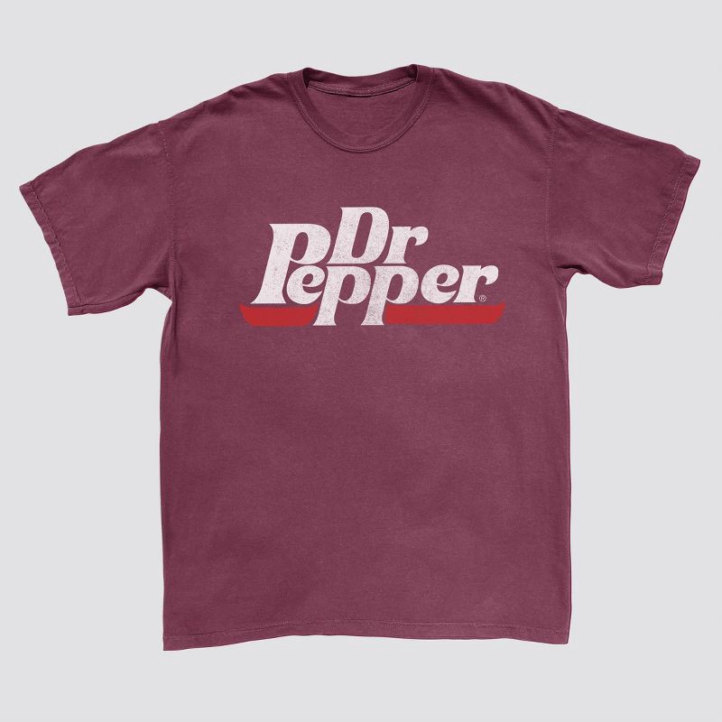 slide 1 of 3, Men's Dr Pepper Short Sleeve Graphic T-Shirt - Maroon M, 1 ct