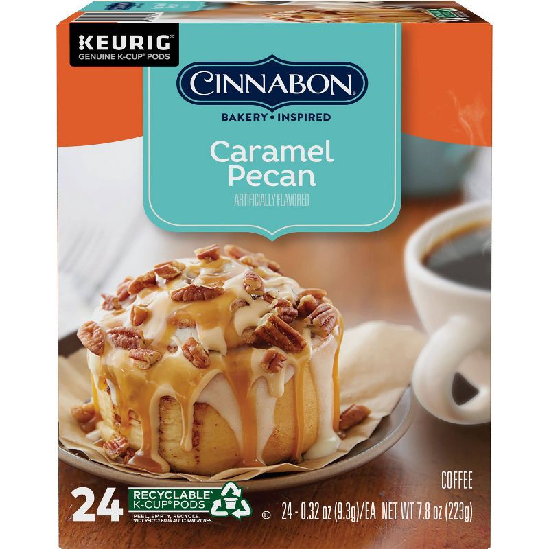 slide 2 of 8, Cinnabon Caramel Pecan Medium Roast Coffee Keurig - K-Cup Pods 24ct, 24 ct