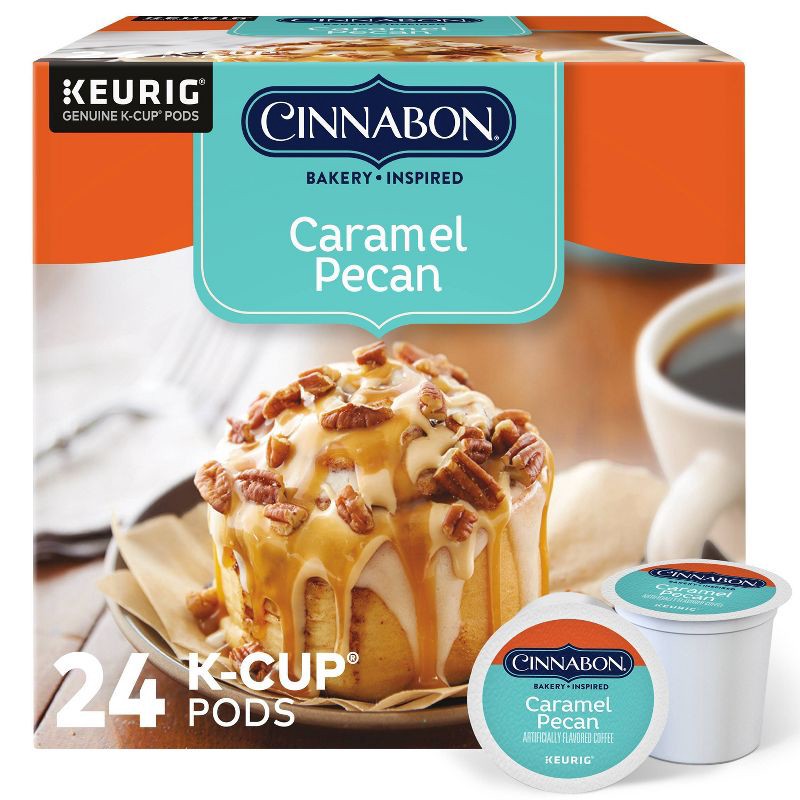 slide 1 of 8, Cinnabon Caramel Pecan Medium Roast Coffee Keurig - K-Cup Pods 24ct, 24 ct