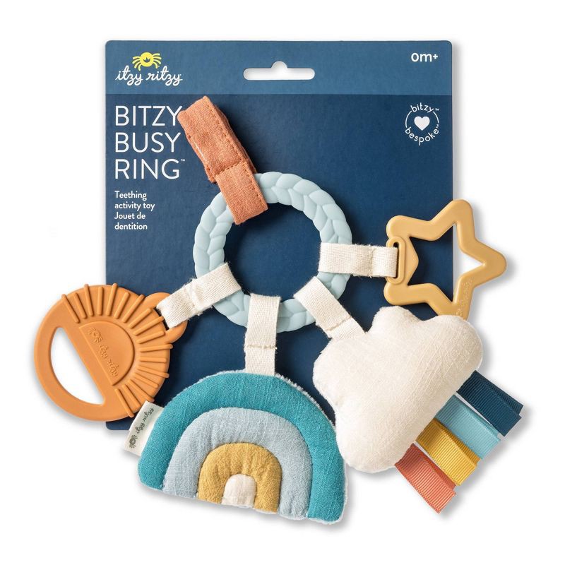 slide 2 of 6, Itzy Ritzy Bitzy Busy Ring Teething Activity Toy - Cloud - 4pc, 4 ct