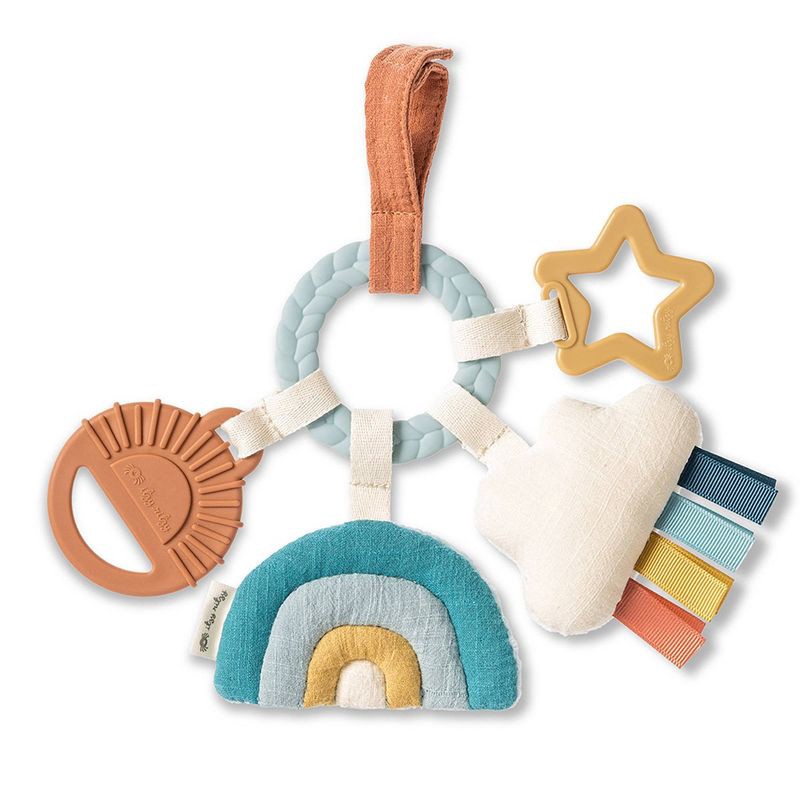 slide 1 of 6, Itzy Ritzy Bitzy Busy Ring Teething Activity Toy - Cloud - 4pc, 4 ct