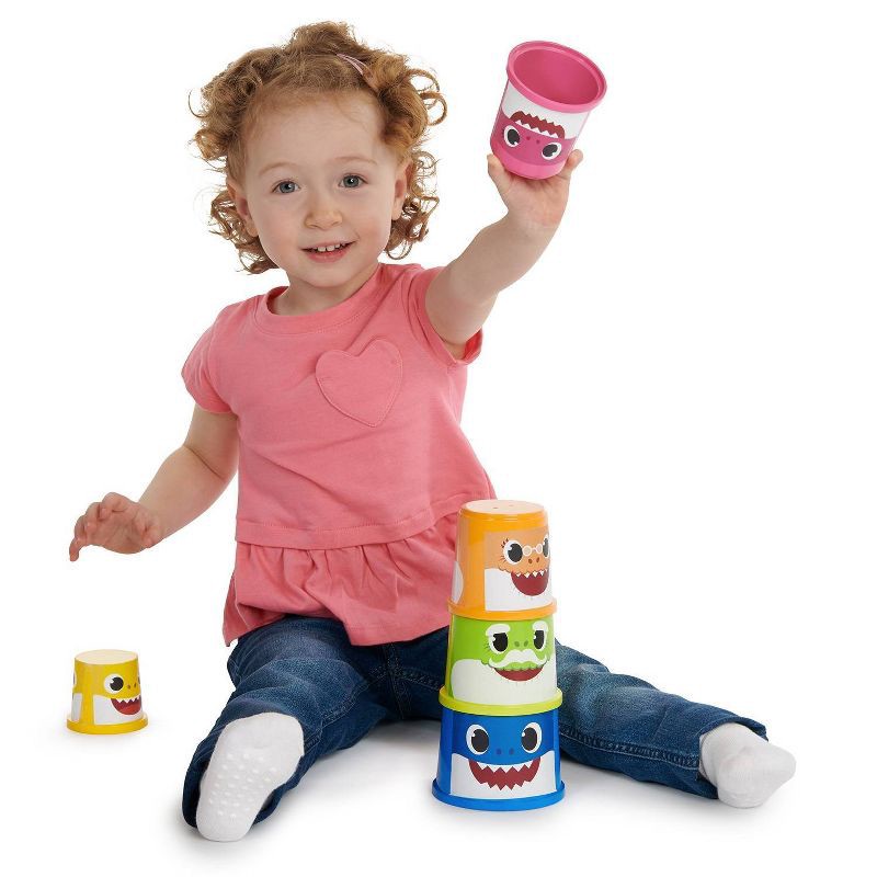 slide 7 of 8, Baby Shark Stack and Play Cups - 5ct, 5 ct