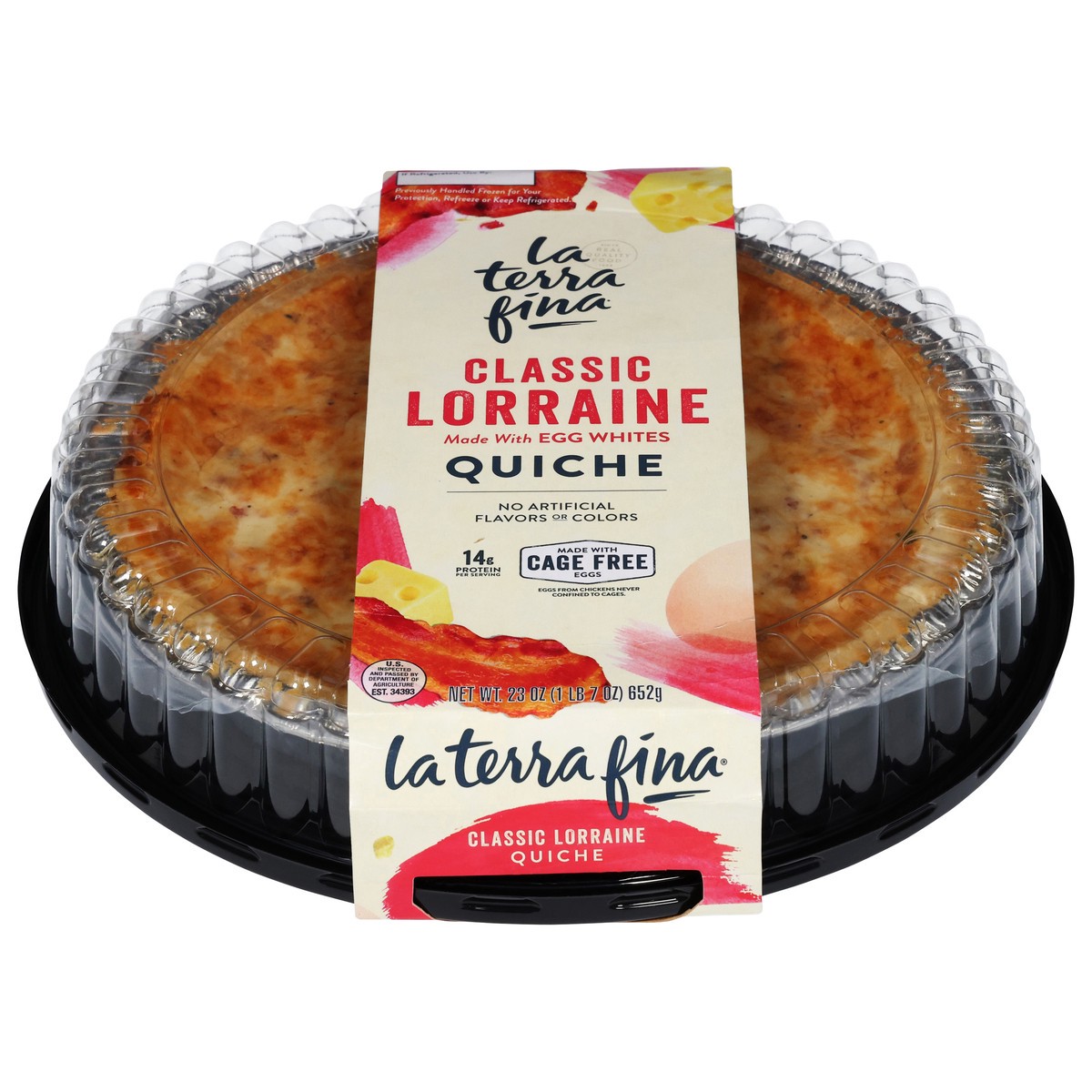 slide 1 of 3, La Terra Fina Classic Lorraine Quiche 23 oz, 23 oz