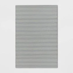 4'x6' Stripe Outdoor Rug Gray - Room Essentials™