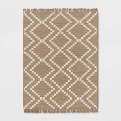 5'x7' Check Diamonds Outdoor Rug Tan - Threshold™