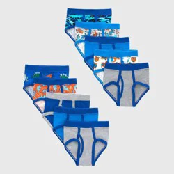 Hanes Toddler Boys' 10pk Briefs - Blue 2T-3T: Cotton, Tagless, Pull-On, Solid Pattern