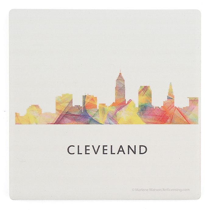 slide 1 of 1, Thirstystone Dolomite Cleveland Ohio Skyline Single Square Coaster, 1 ct