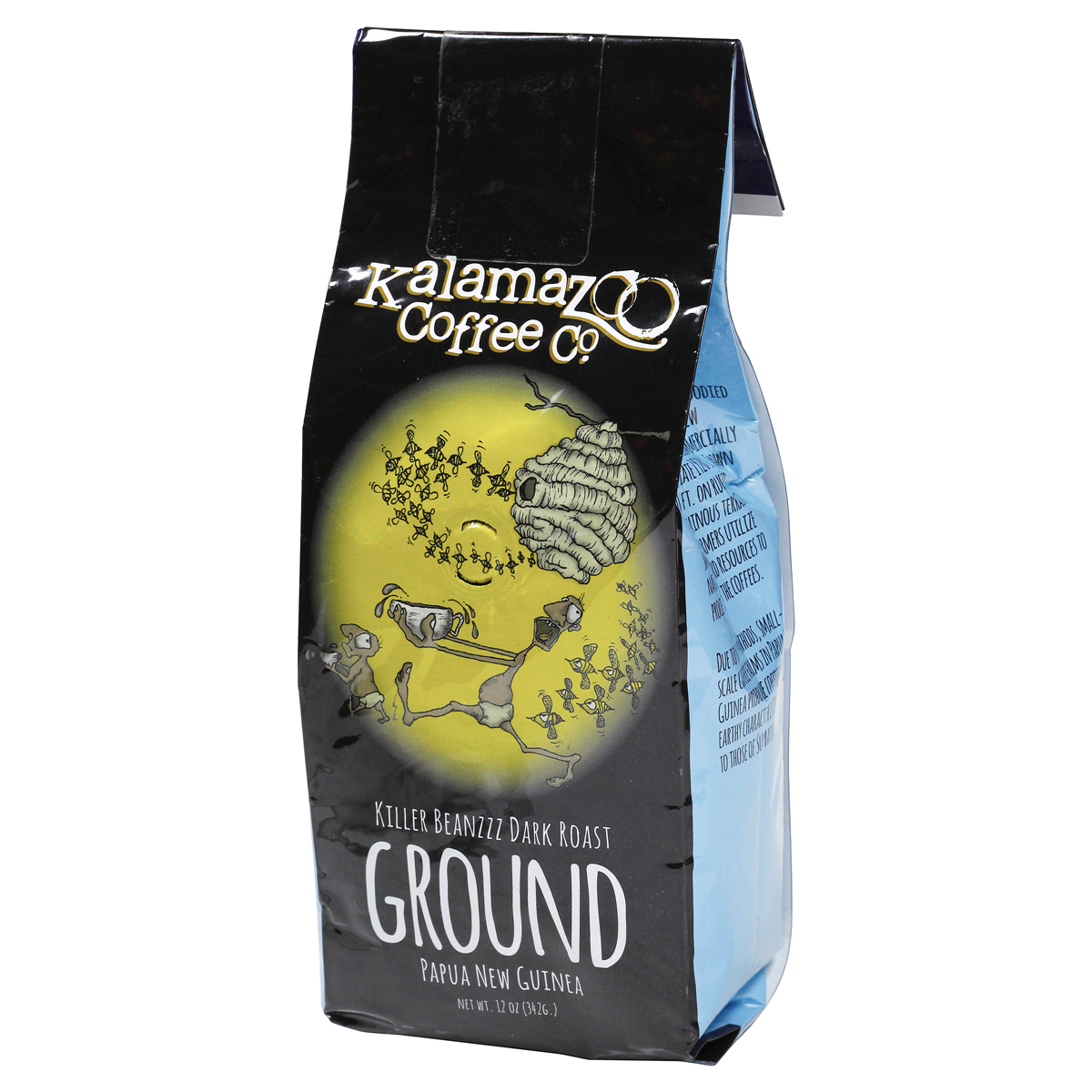 slide 4 of 5, Kalamazoo Coffee Killer Beanzzz Ground Papau New Guinea, 12 oz