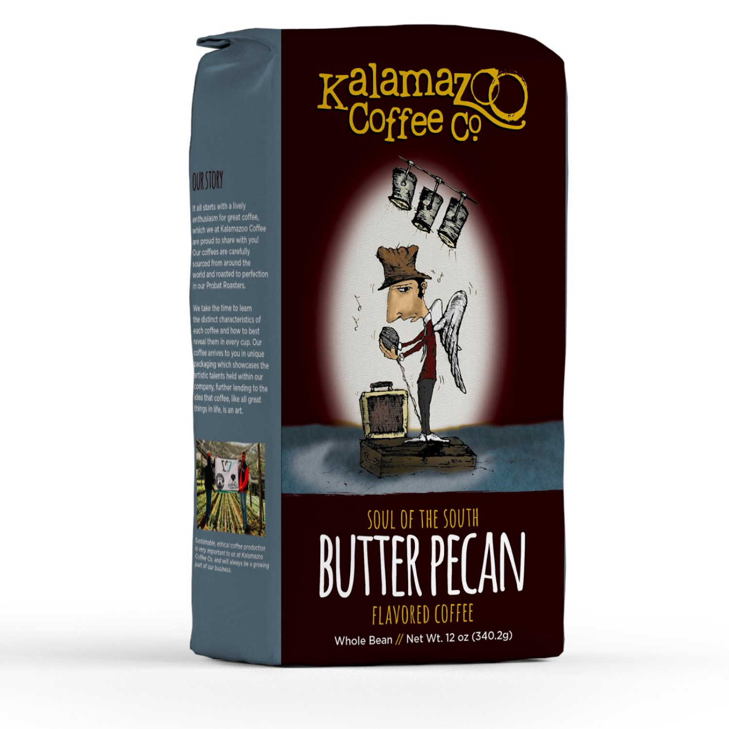 slide 1 of 1, Kalamazoo Coffee Butter Pecan Whole - 12 oz, 12 oz