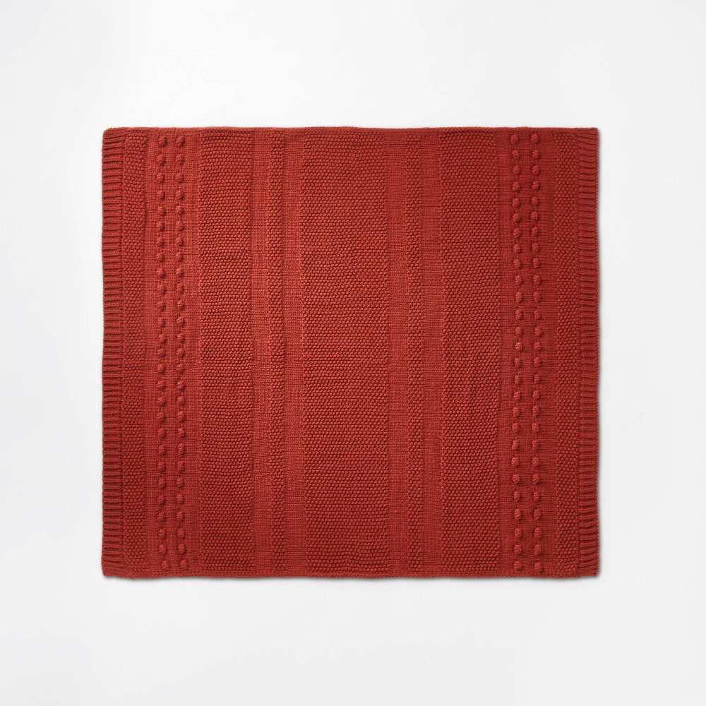 slide 3 of 4, Threshold designed w/Studio McGee Bobble Striped Knit Throw Blanket Red - Threshold designed with Studio McGee, 1 ct
