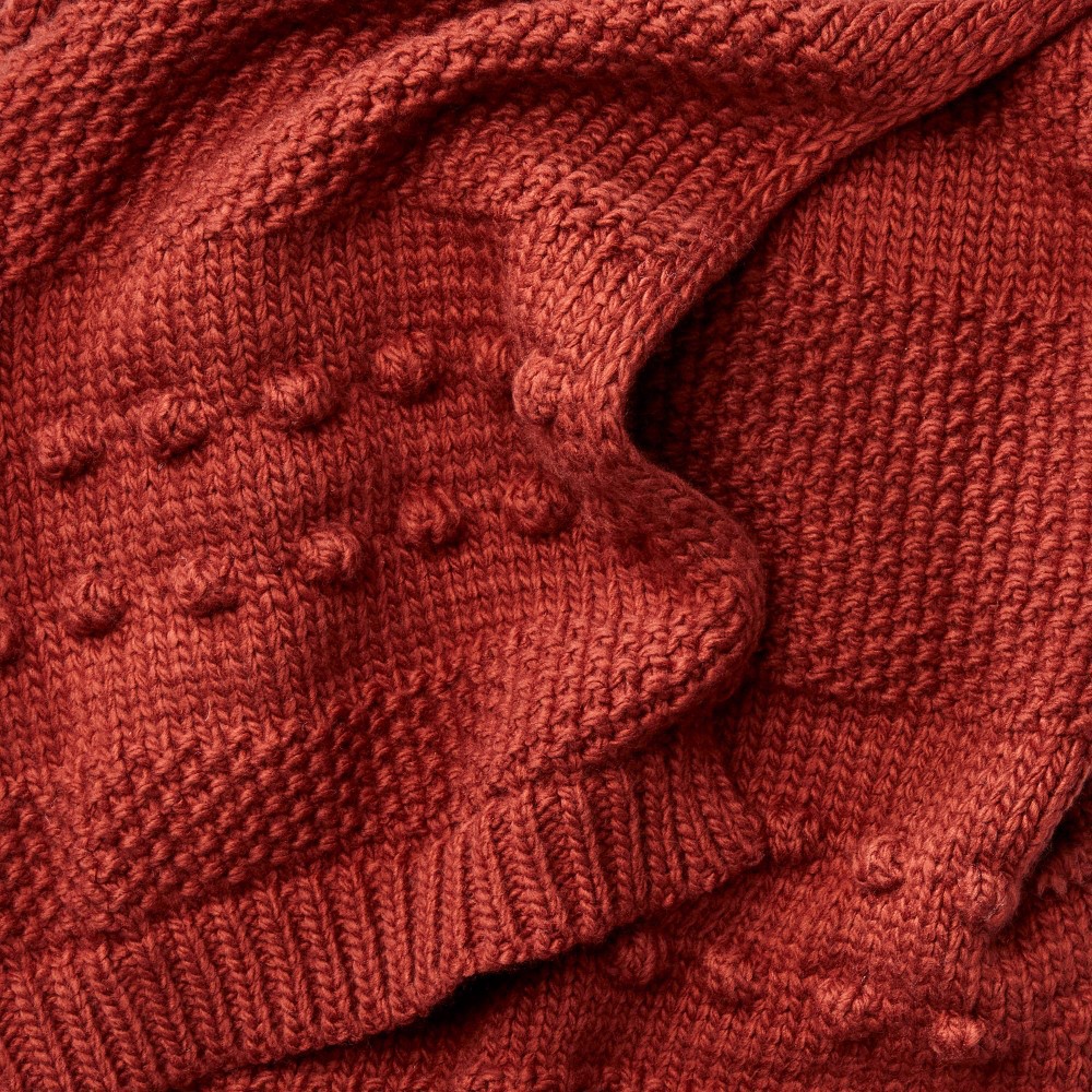 slide 4 of 4, Threshold designed w/Studio McGee Bobble Striped Knit Throw Blanket Red - Threshold designed with Studio McGee, 1 ct