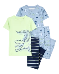 Carter's Baby 4-Piece Alligator Cotton Pajamas Blue/Green 12M