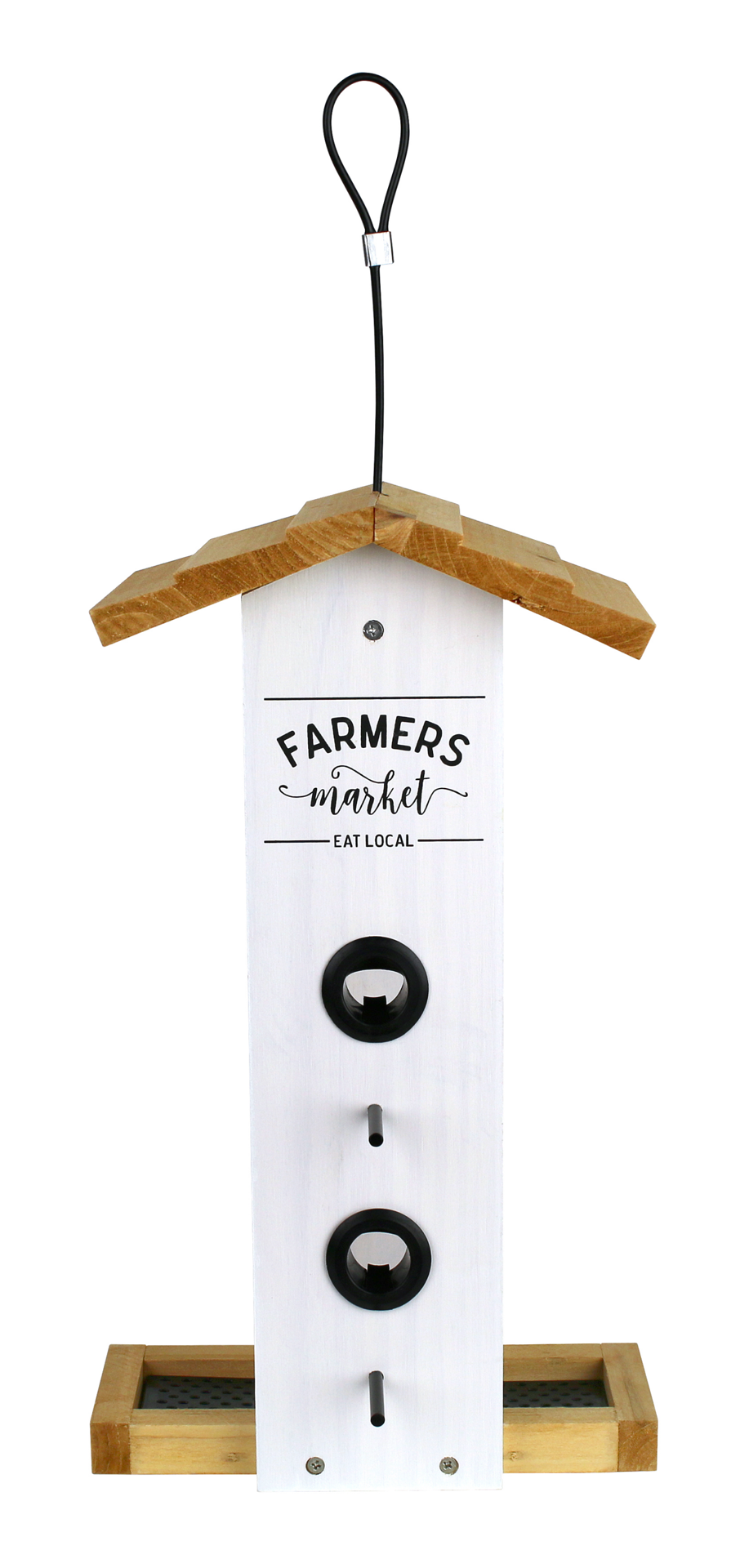 slide 2 of 4, Wild Wings Farmhouse Cedar Vertical Hopper Bird Feeder, 1.5 qt