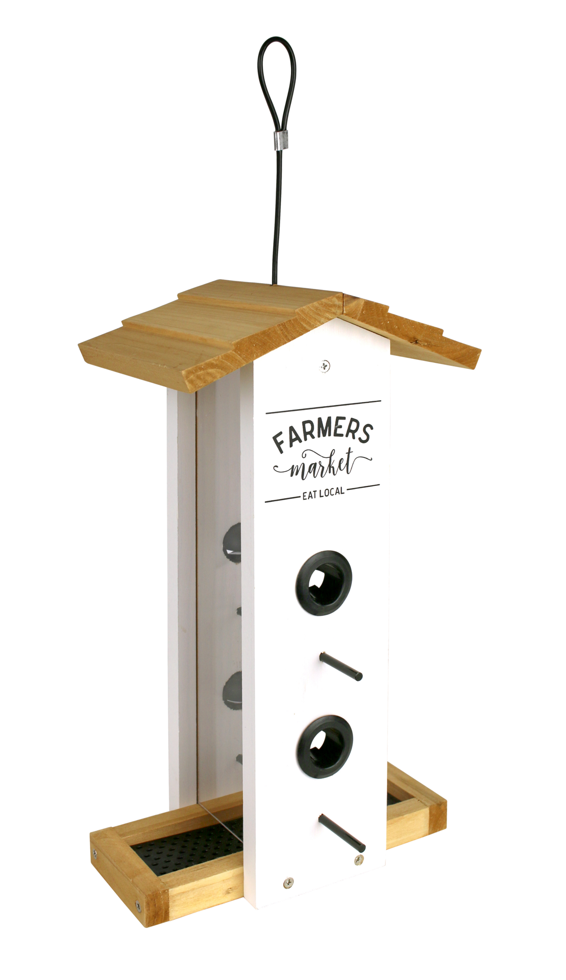 slide 3 of 4, Wild Wings Farmhouse Cedar Vertical Hopper Bird Feeder, 1.5 qt
