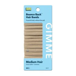 Gimme Beauty Bounce Back Hair Bands for Medium Hair - Blonde - 12ct: Hair Styling, Nylon & Spandex, Elastic