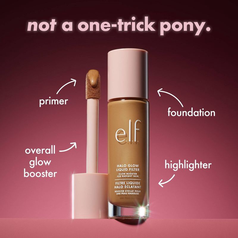 slide 9 of 16, e.l.f. Halo Glow Liquid Filter Highlighter - 5 Medium/Tan - 1.06 fl oz, 1.06 fl oz