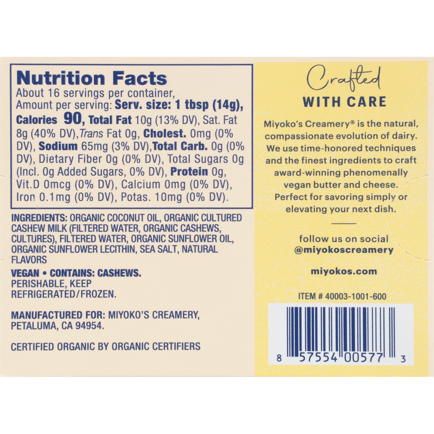 slide 2 of 3, Miyoko's Creamery Miyoko’s Creamery Salted European Style Plant Milk Butter 8 oz, 8 oz