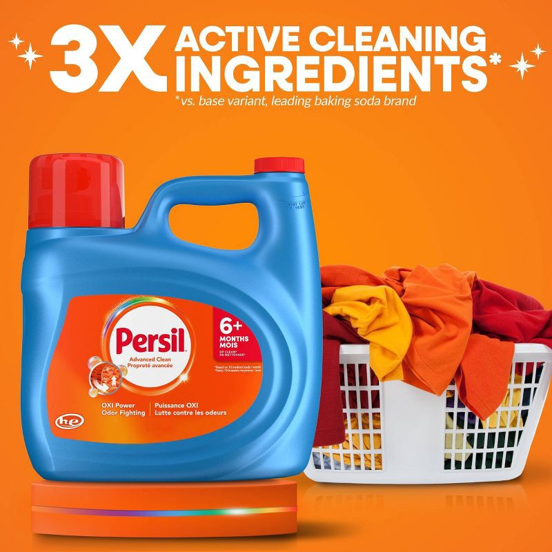 slide 5 of 11, Persil Advanced Oxi + Odor Fighting HE Deep Cleaning Liquid Laundry Detergent 75 Loads - 126 fl oz, 126 fl oz