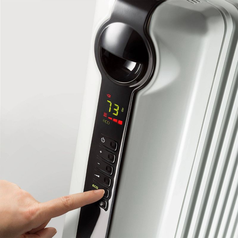 slide 2 of 11, DeLonghi Radiator Heater: Oil Filled, Electric Space Heater, Indoor Use, Programmable Timer, 3 Settings, 1500W, ETL Listed, 1 ct