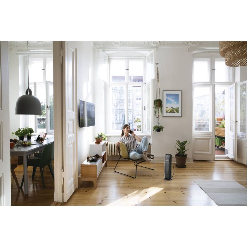 slide 8 of 11, Lasko Ceramic Tower Heater with Remote: Portable Indoor Space Heater, Programmable Timer, Adjustable Thermostat, 1500W, 1 ct