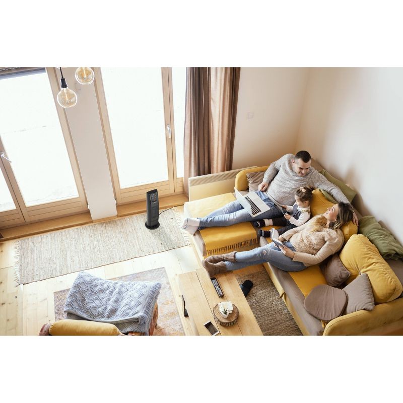 slide 7 of 11, Lasko Ceramic Tower Heater with Remote: Portable Indoor Space Heater, Programmable Timer, Adjustable Thermostat, 1500W, 1 ct