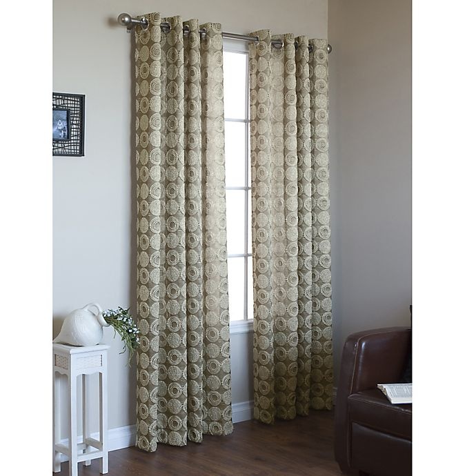 slide 1 of 1, Commonwealth Home Fashions Mayan Grommet Window Curtain Panel - Gold, 84 in