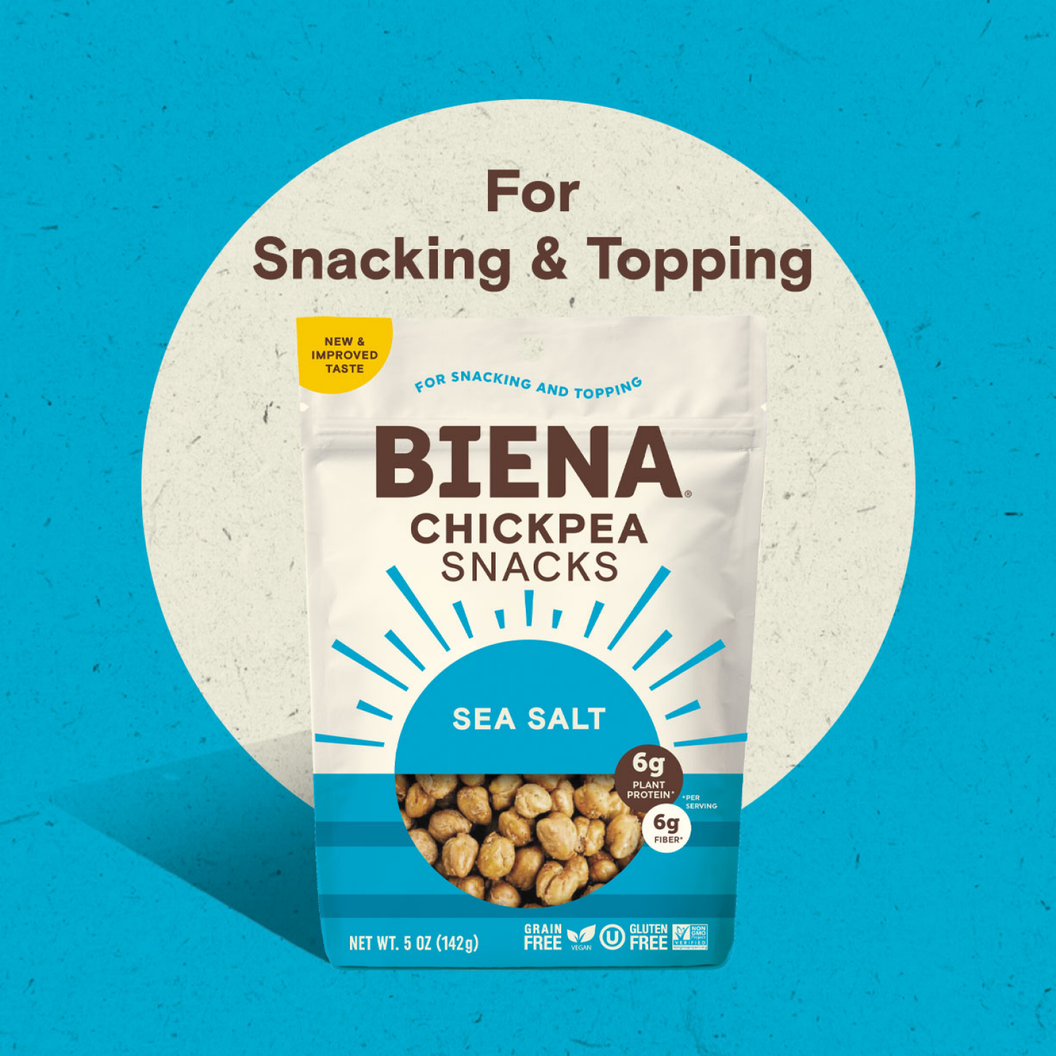 slide 3 of 6, Biena Sea Salt Chickpea Snacks 5 oz, 5 oz