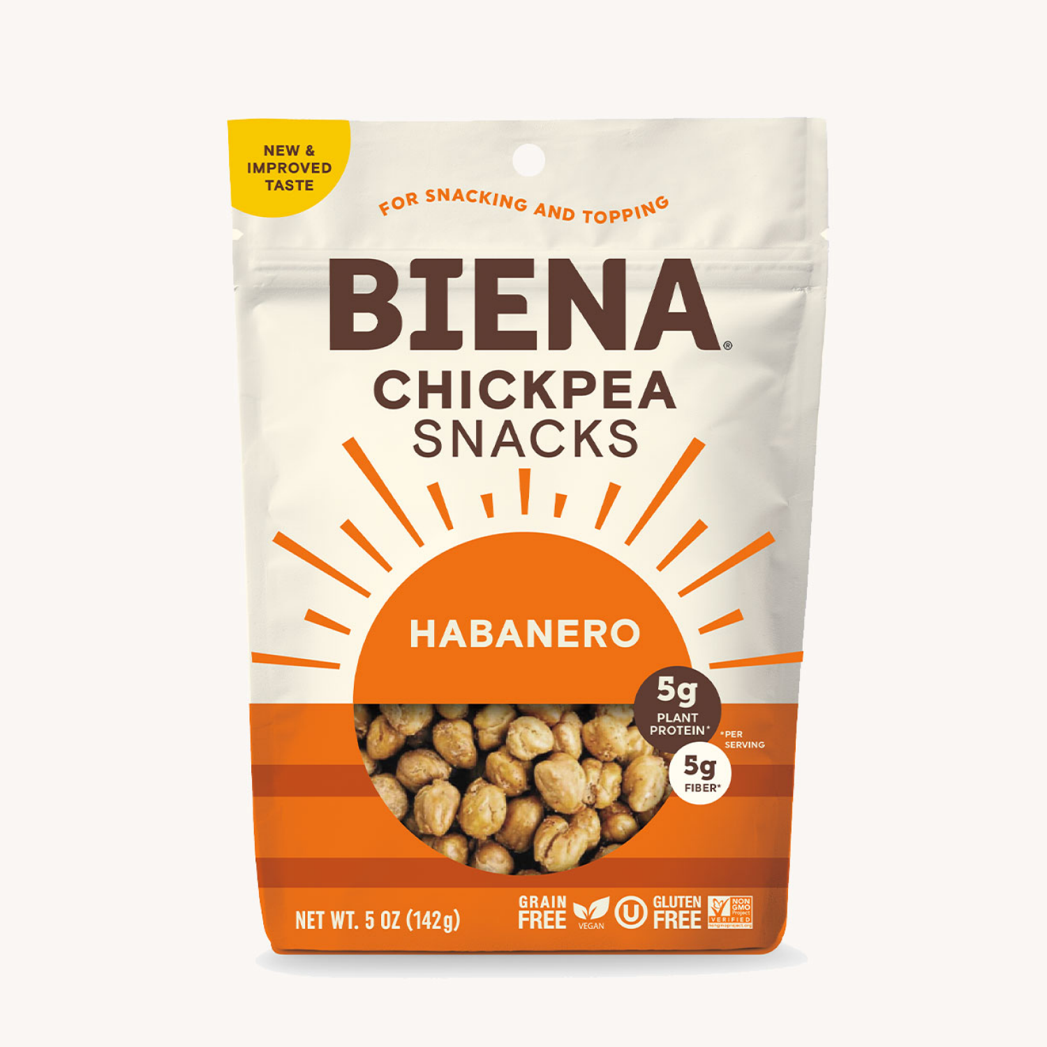 slide 1 of 4, Biena Habanero Chickpea Snacks 5 oz, 5 oz